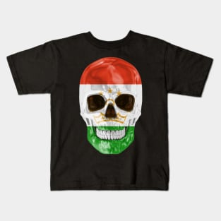 Tajikistan Flag Skull - Gift for Tajikistani With Roots From Tajikistan Kids T-Shirt